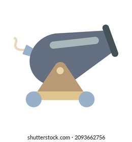 Piratenkanone flach Symbol. Cartoon-Illustration. Vektorzeichen für mobile App und Webseiten. 