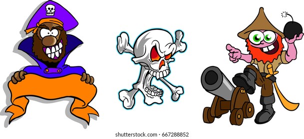 pirate cannon Skull