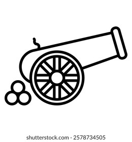 Pirate Cannonball Vector Line Icon Design