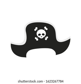 Pirate cap. Cartoon sticker in vector 