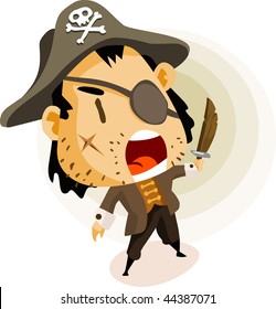 Pirate Captain. Colorful Detailed vector Illustration.