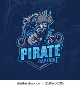 Pirate captain mascot logo design for esport