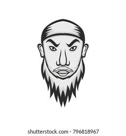 Pirate  captain mascot vector head emblem illustration isolated sign sports