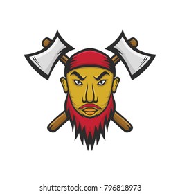 Pirate  captain mascot vector head emblem illustration isolated sign sports