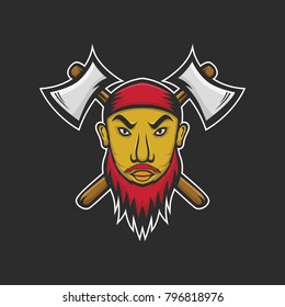 Pirate  captain mascot vector head emblem illustration isolated sign sports