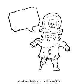 Pirat-Kapitän mit Pfirsichbein-Cartoon