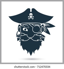 Pirate captain simple icon