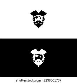 logotipo sencillo y moderno del capitán del pirata