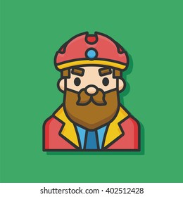 pirate captain vector icon