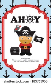 pirate card design. vector illustration