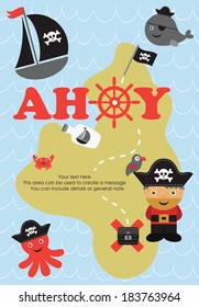 pirate card design. vector illustration