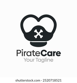 Plantilla de diseño de logotipo de cuidado pirata. Bueno para empresas, agencias, comunidad y Organización