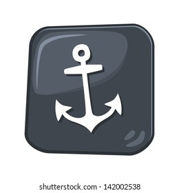 pirate cartoon button anchor