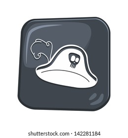 pirate cartoon button captain hat