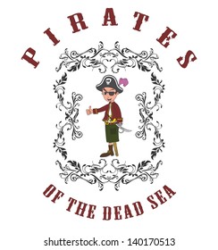 pirate cartoon character vintage theme