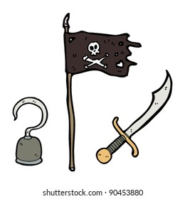 colección de elementos de diseño de caricatura pirata
