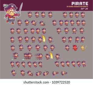 Pirate Cartoon Game Character Animation Sprite