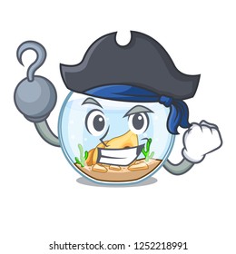 Pirate cartoon goldfish a in on fishbowl