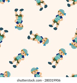 pirate , cartoon seamless pattern background