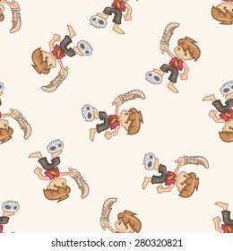 pirate , cartoon seamless pattern background