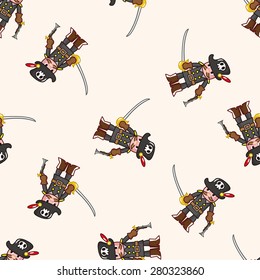 pirate , cartoon seamless pattern background