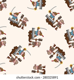 pirate , cartoon seamless pattern background