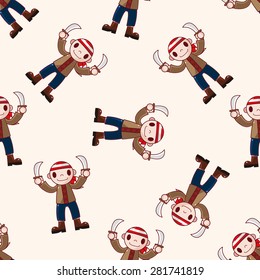 pirate , cartoon seamless pattern background