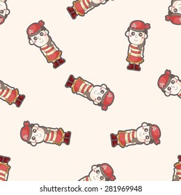 pirate , cartoon seamless pattern background