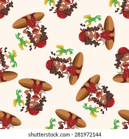pirate , cartoon seamless pattern background