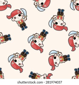 pirate , cartoon seamless pattern background