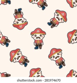 pirate , cartoon seamless pattern background