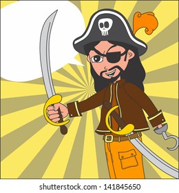 pirate cartoon sword up