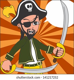 pirate cartoon two sword