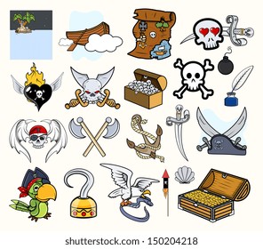 Pirate Cartoon Vectors Set