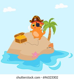 pirate cat. vector cartoon illustration