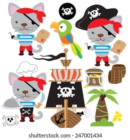 Pirate cat vector illustration