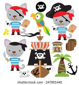 Pirate cat vector illustration