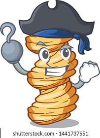 Pirate cellentani pasta isolated in the mascot