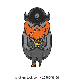 Pirate Character Cartoon Graphic Illustration Vector Art T-shirt Design