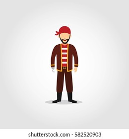 Pirate Character Design Vector.