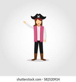 Pirate Character Design Vector.