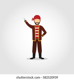Pirate Character Design Vector.