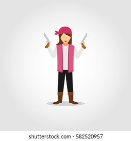 Pirate Character Design Vector.