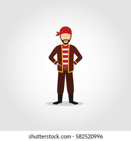 Pirate Character Design Vector.