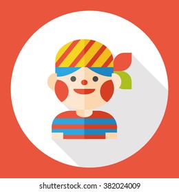 pirate character flat icon