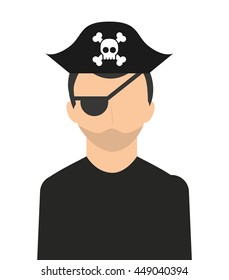 pirate character isolated icon design, vector illustration  graphic 