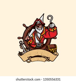 Pirate character logo VECTOR template
