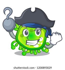 Pirate character microbe bacterium on the palm