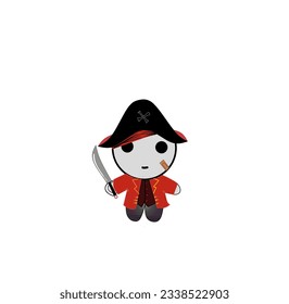 pirate character in red shirt holding a sword