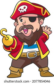 Pirate chartoon mascot art vector